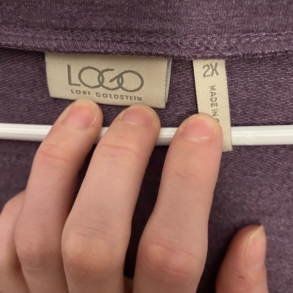 ๐ Womens Solid V Neck Purple Tops Size 2X - Picture 2 of 3